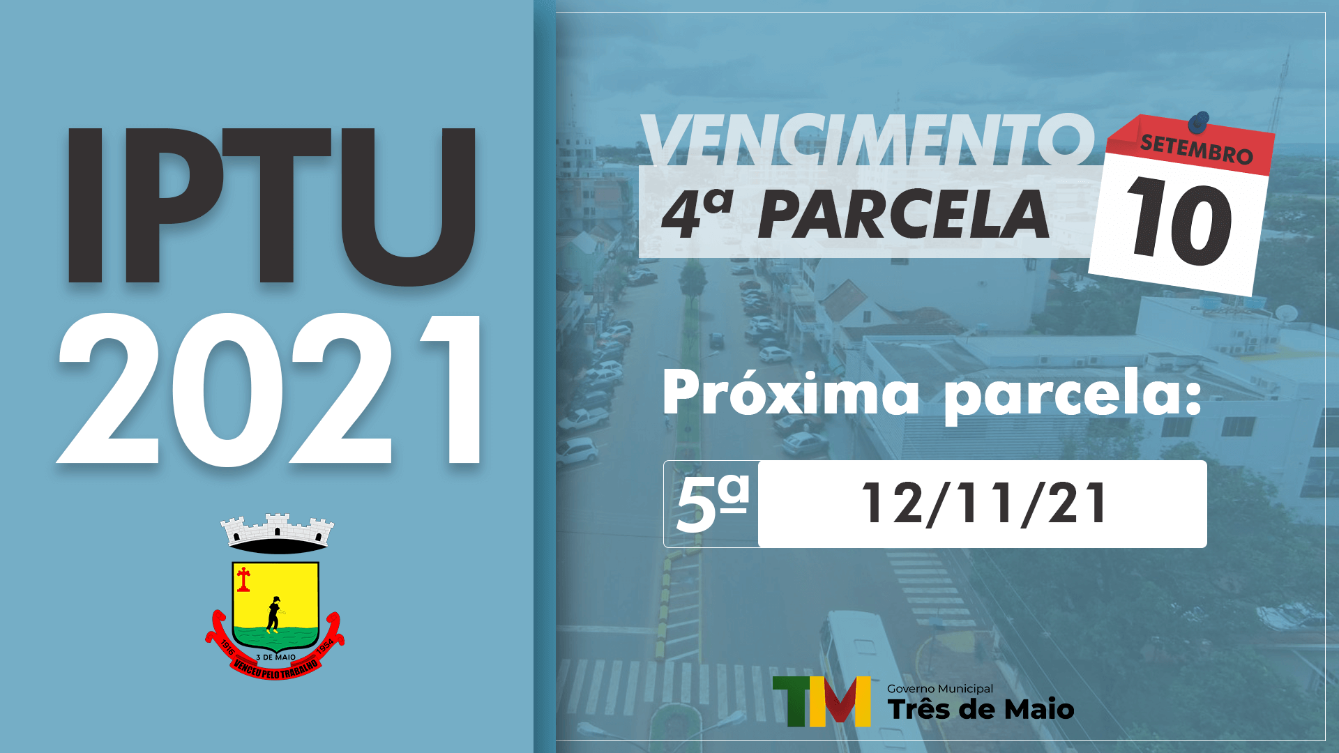 4ª PARCELA DE PAGAMENTO DO IPTU VENCE NESTA SEMANA